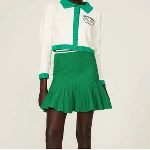 Louna Ribbed Knit Green Tennis Mini Skirt